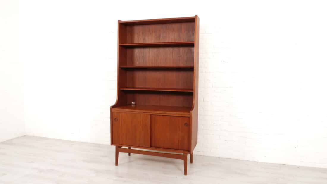 Vintage Highboard Boekenkast Teak Johannes Sorth