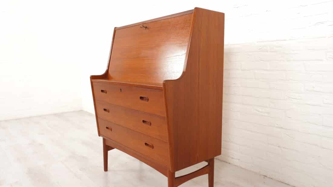 Vintage Secretaire Arne Wahl Iversen Teak 85 Cm