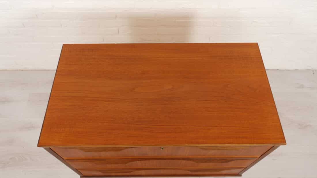 Vintage Deense Ladekast Teak 3 Lades