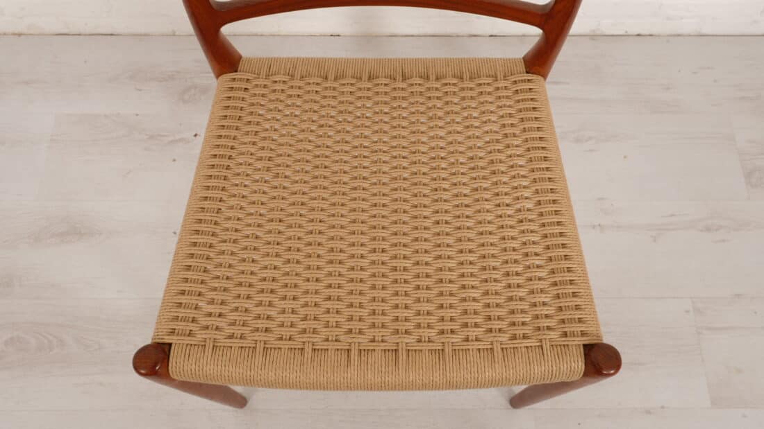 6 X Vintage Eetkamerstoelen Niels Otto Mller Model 82 Papercord Teak