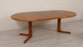 Vintage Round Dining Table Teak Extendable 120 Cm