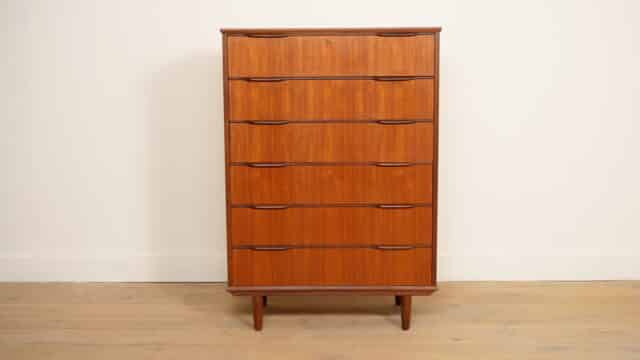 Vintage Drawer Cabinet Teak 6 Drawers 121 Cm