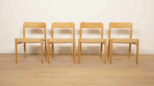 4 X Vintage Dining Chairs Niels Otto Mller Model 75 Oak