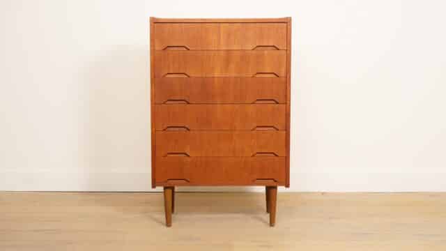 Vintage Danish Chest of Drawers Teak 6 Drawers 106 Cm