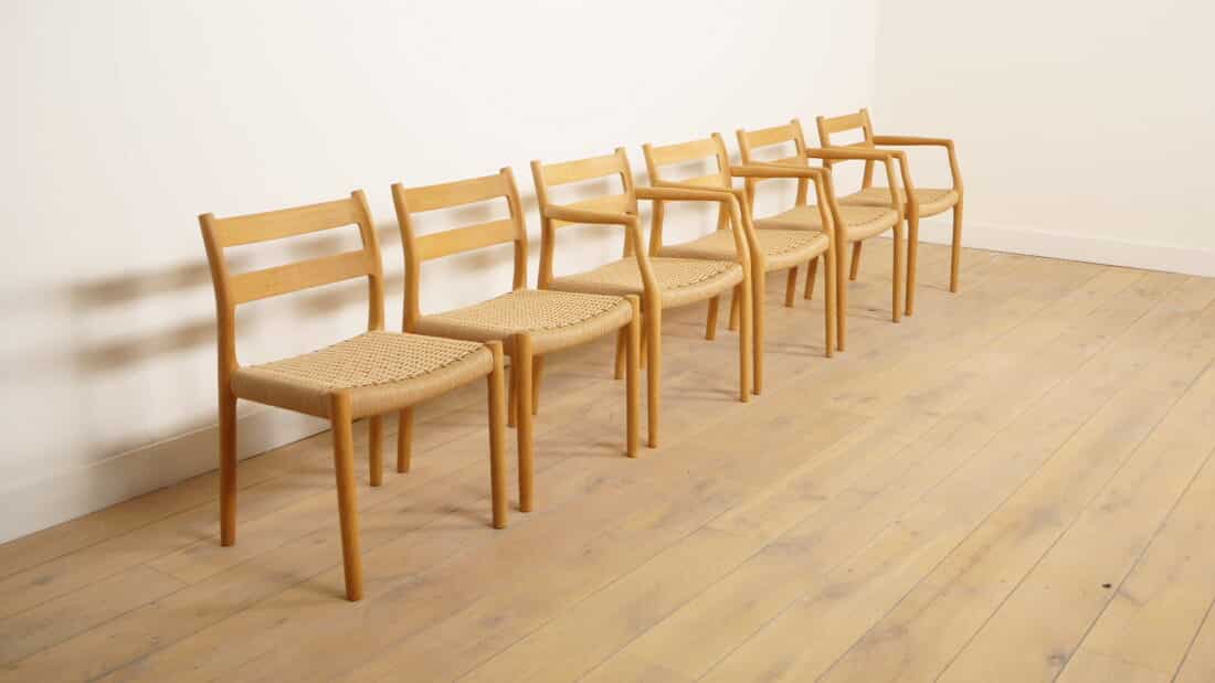 6 X Eetkamerstoelen Niels Otto Mller Model 84 Amp 67 Eiken Gerestaureerd