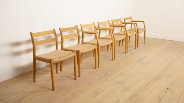 6 X Dining chairs Niels Otto Mller Model 84 Amp 67 Oak Restored