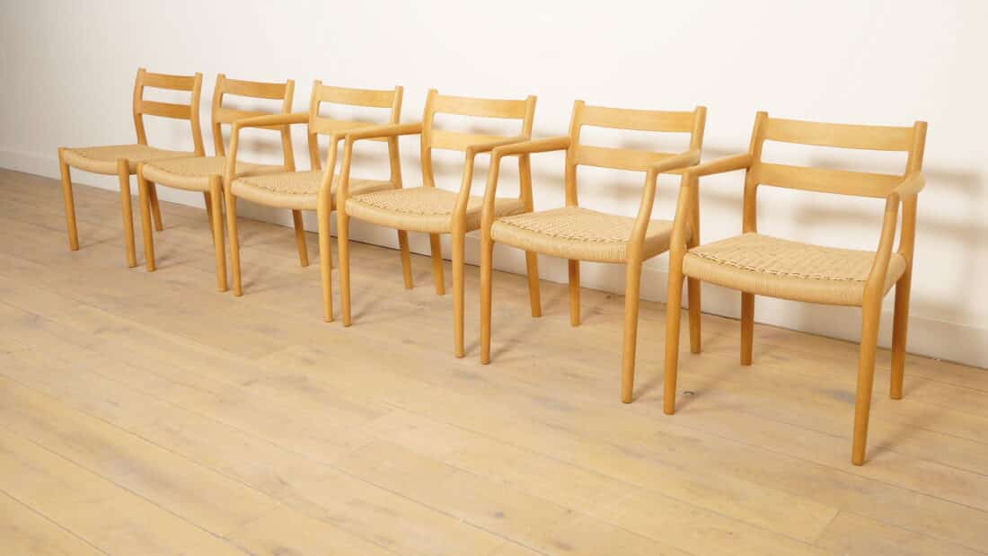 6 X Eetkamerstoelen Niels Otto Mller Model 84 Amp 67 Eiken Gerestaureerd