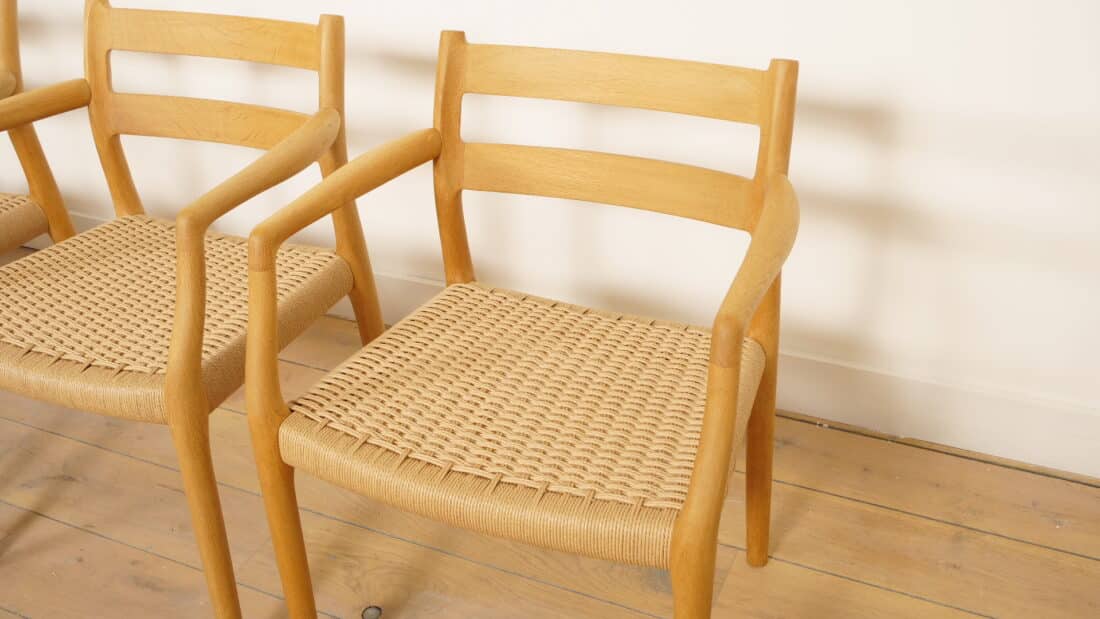 6 X Eetkamerstoelen Niels Otto Mller Model 84 Amp 67 Eiken Gerestaureerd