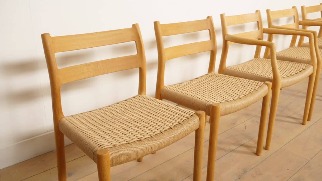 6 X Eetkamerstoelen Niels Otto Mller Model 84 Amp 67 Eiken Gerestaureerd