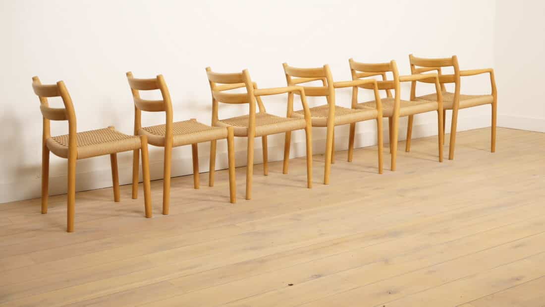 6 X Eetkamerstoelen Niels Otto Mller Model 84 Amp 67 Eiken Gerestaureerd
