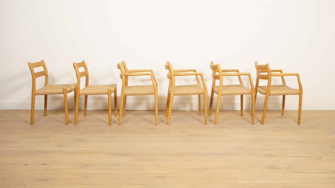 6 X Eetkamerstoelen Niels Otto Mller Model 84 Amp 67 Eiken Gerestaureerd