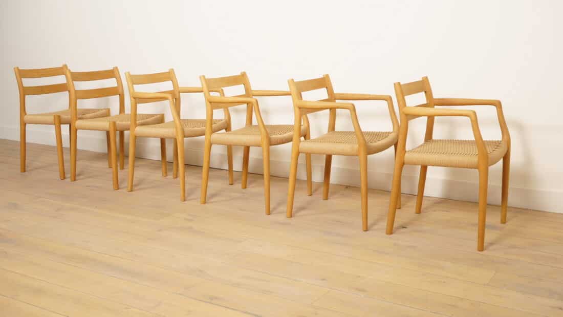 6 X Eetkamerstoelen Niels Otto Mller Model 84 Amp 67 Eiken Gerestaureerd