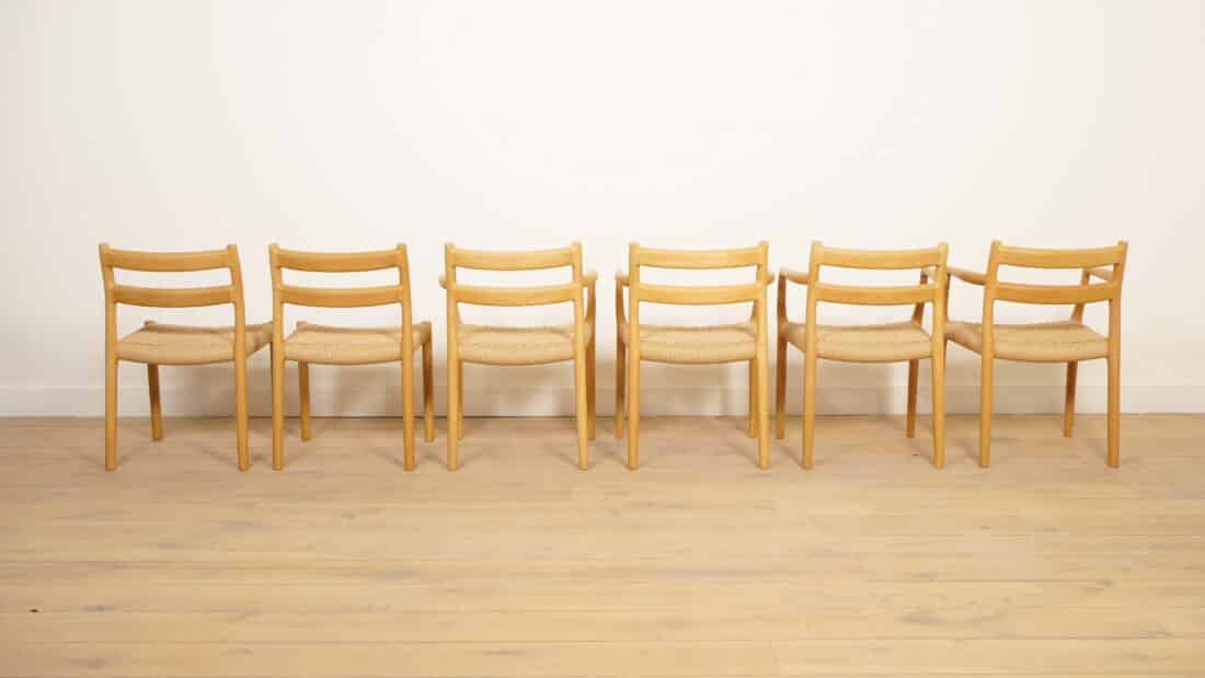 6 X Eetkamerstoelen Niels Otto Mller Model 84 Amp 67 Eiken Gerestaureerd