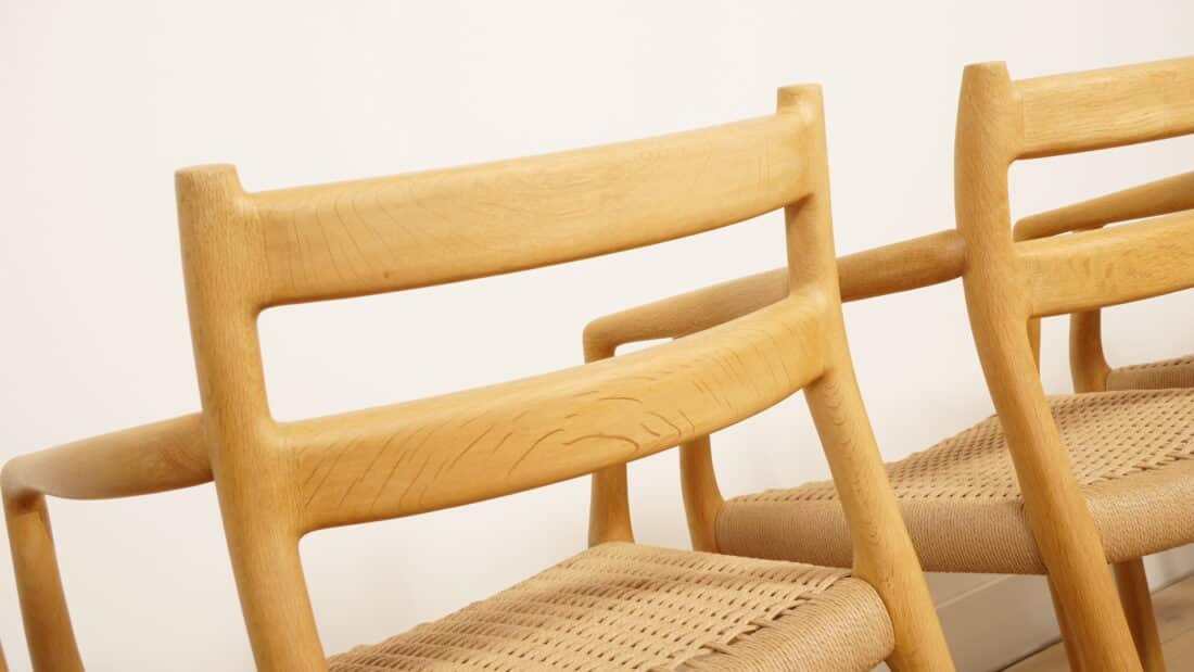 6 X Eetkamerstoelen Niels Otto Mller Model 84 Amp 67 Eiken Gerestaureerd