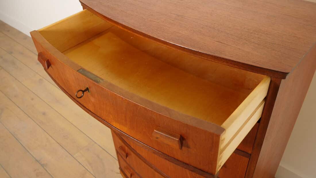 Vintage Ladekast 6 Lades Deens Design Ronde Voorkant