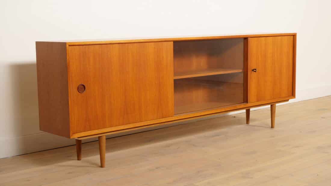 Vintage Dressoir Japandi Glazen Schuifdeur Tv Meubel 220 Cm