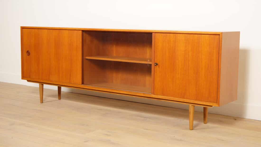 Vintage Dressoir Japandi Glazen Schuifdeur Tv Meubel 220 Cm