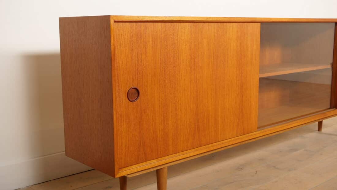 Vintage Dressoir Japandi Glazen Schuifdeur Tv Meubel 220 Cm