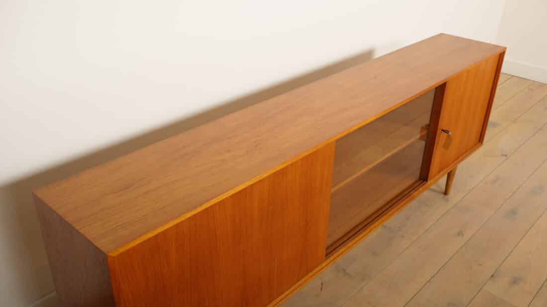 Vintage Dressoir Japandi Glazen Schuifdeur Tv Meubel 220 Cm