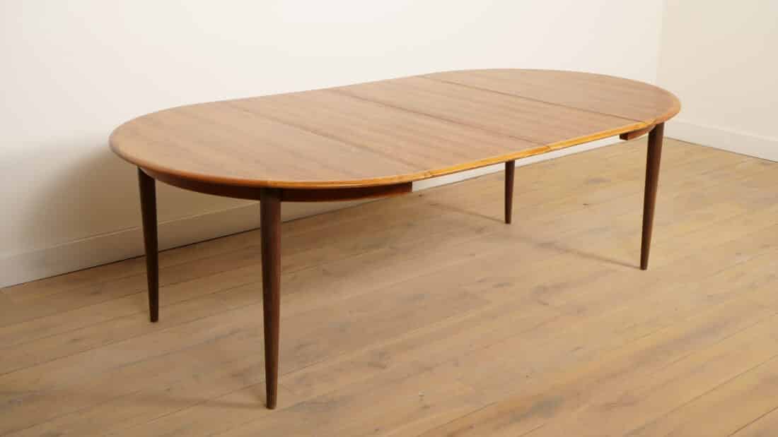 Vintage Ronde Eettafel Palissander Uitschuifbaar