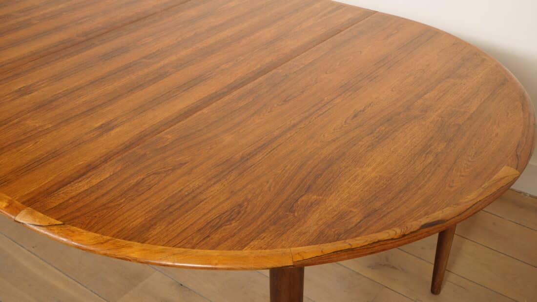 Vintage Ronde Eettafel Palissander Uitschuifbaar