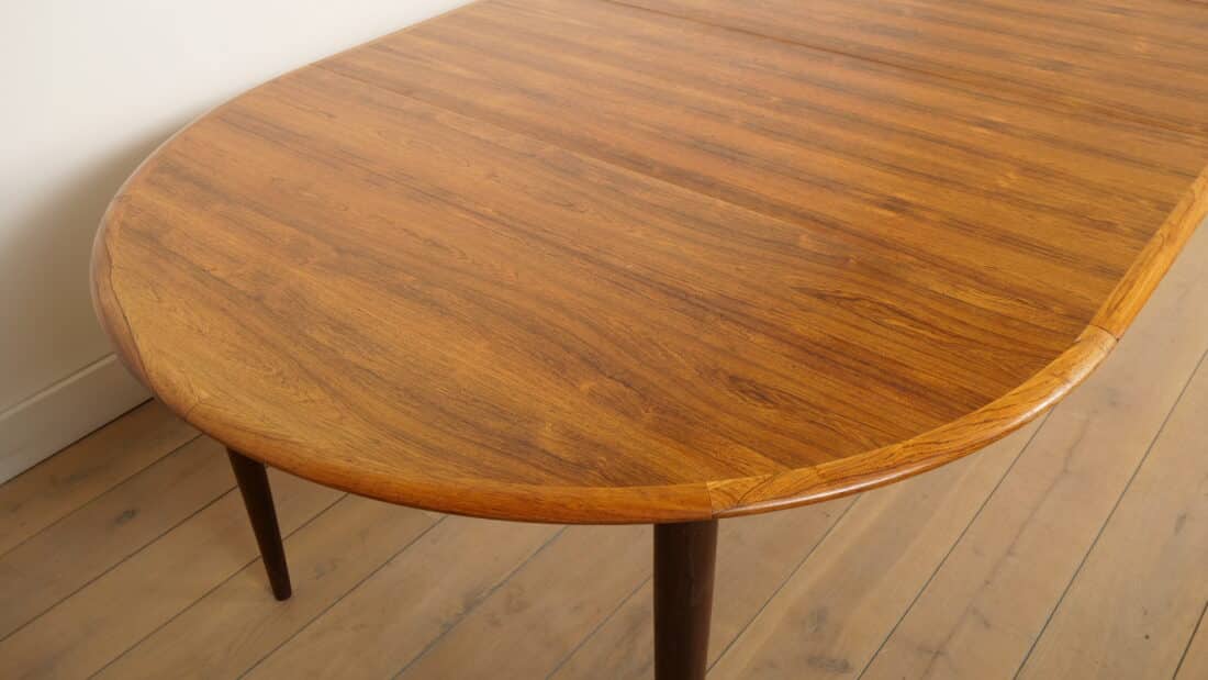 Vintage Ronde Eettafel Palissander Uitschuifbaar