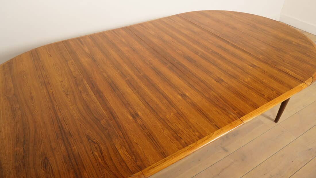 Vintage Ronde Eettafel Palissander Uitschuifbaar