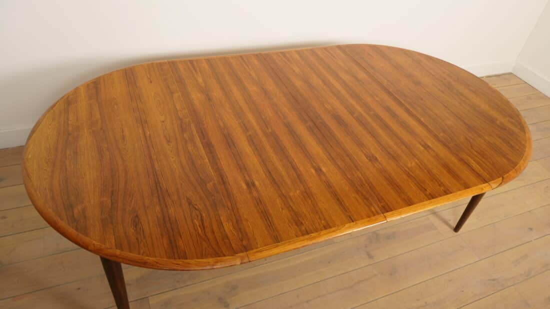Vintage Ronde Eettafel Palissander Uitschuifbaar