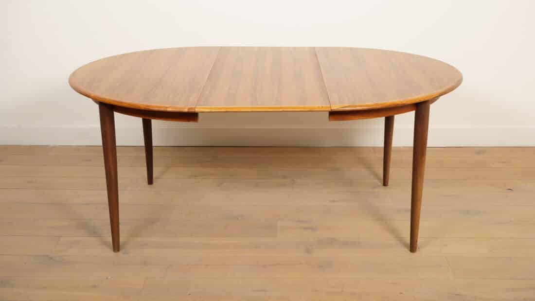 Vintage Ronde Eettafel Palissander Uitschuifbaar
