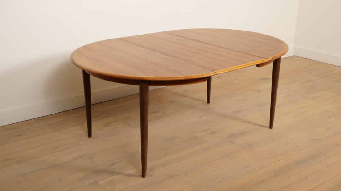 Vintage Ronde Eettafel Palissander Uitschuifbaar