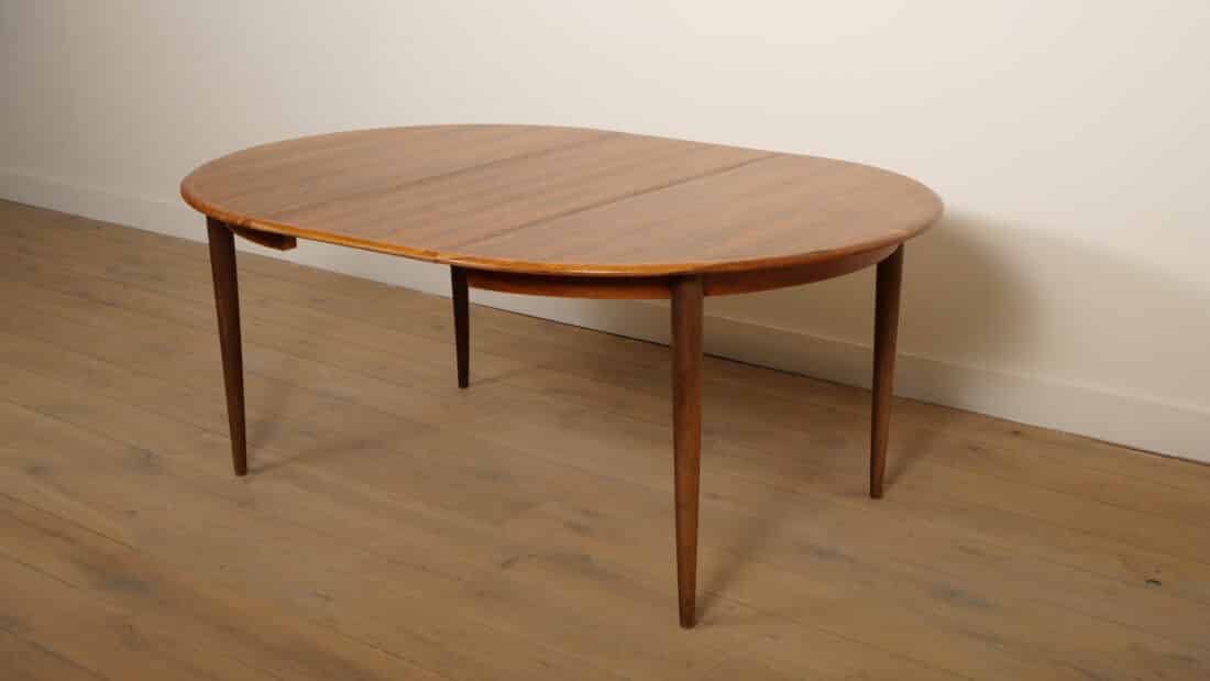 Vintage Ronde Eettafel Palissander Uitschuifbaar
