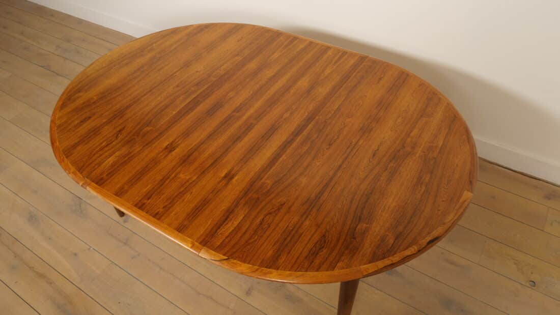 Vintage Ronde Eettafel Palissander Uitschuifbaar