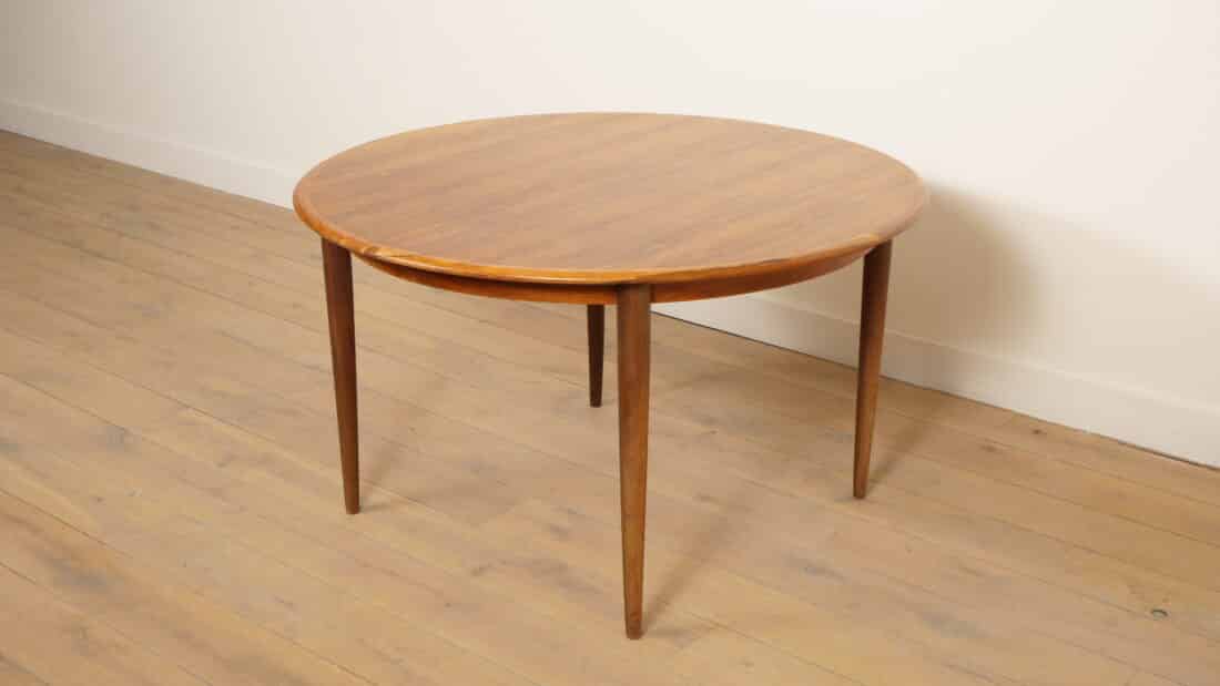Vintage Ronde Eettafel Palissander Uitschuifbaar