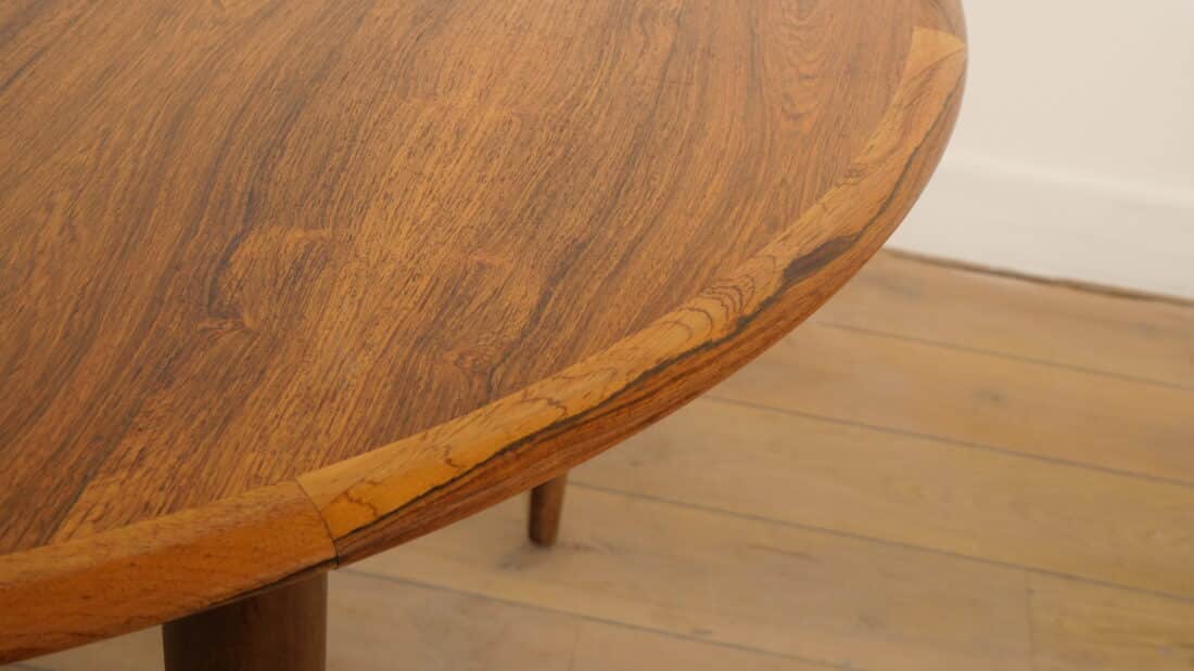 Vintage Ronde Eettafel Palissander Uitschuifbaar