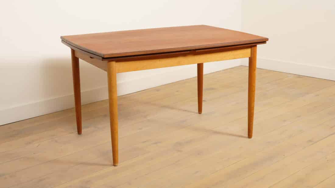 Vintage Eettafel Uitschuifbaar Teak Bootmodel