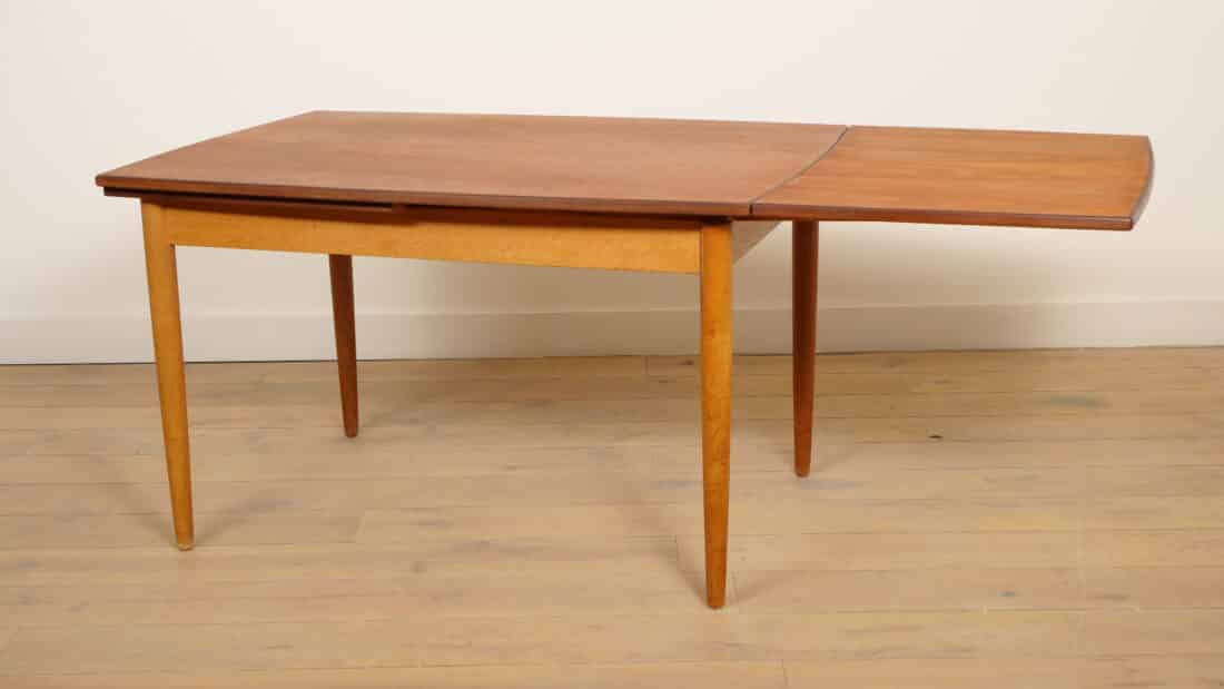Vintage Eettafel Uitschuifbaar Teak Bootmodel