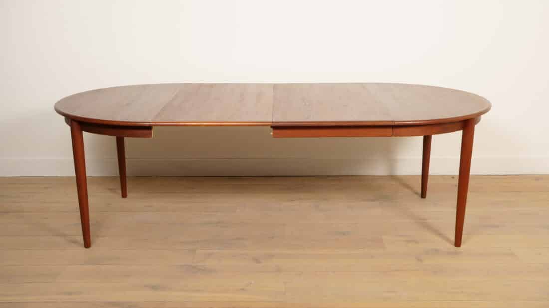 Vintage Ronde Eettafel Uitschuifbaar Teak