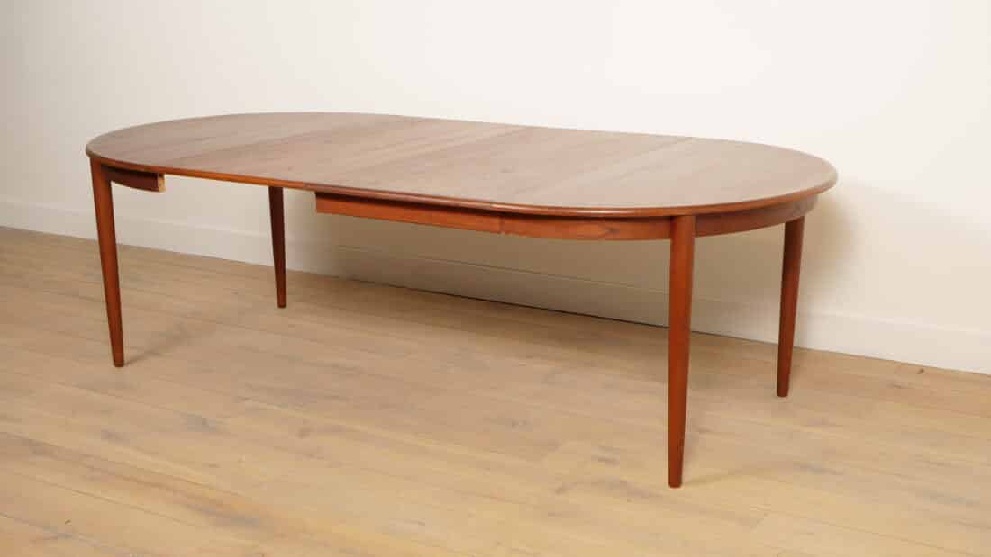 Vintage Ronde Eettafel Uitschuifbaar Teak