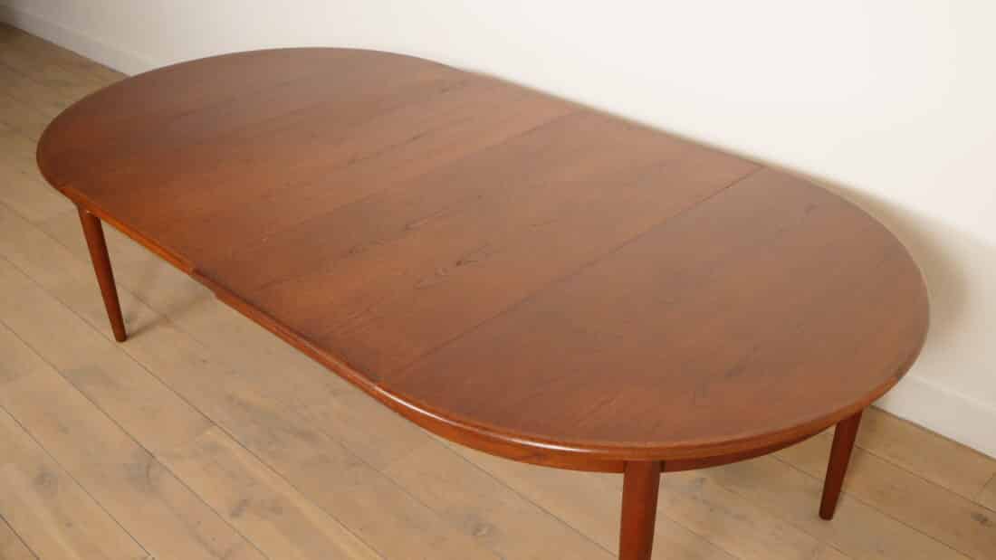 Vintage Ronde Eettafel Uitschuifbaar Teak