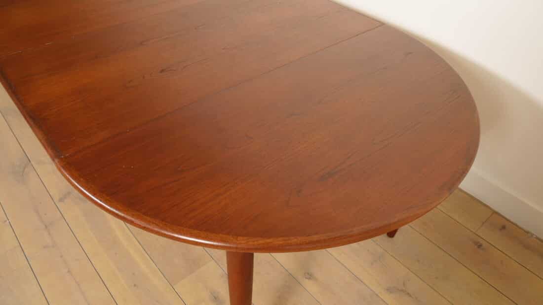 Vintage Ronde Eettafel Uitschuifbaar Teak
