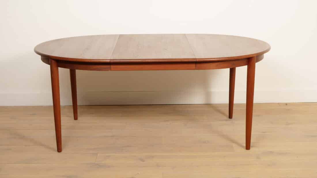Vintage Ronde Eettafel Uitschuifbaar Teak