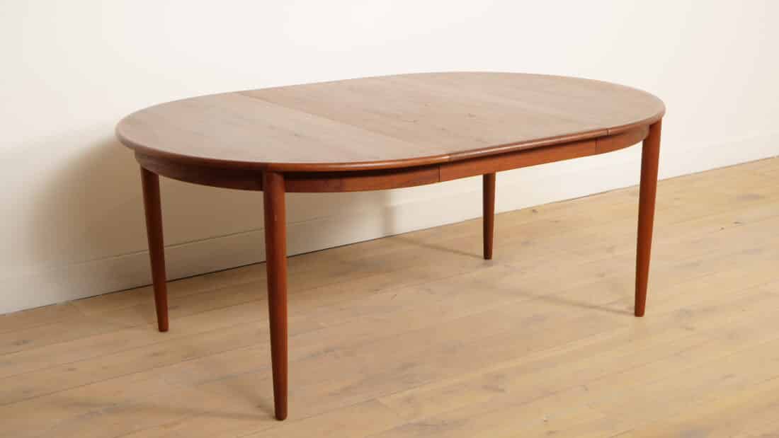 Vintage Ronde Eettafel Uitschuifbaar Teak