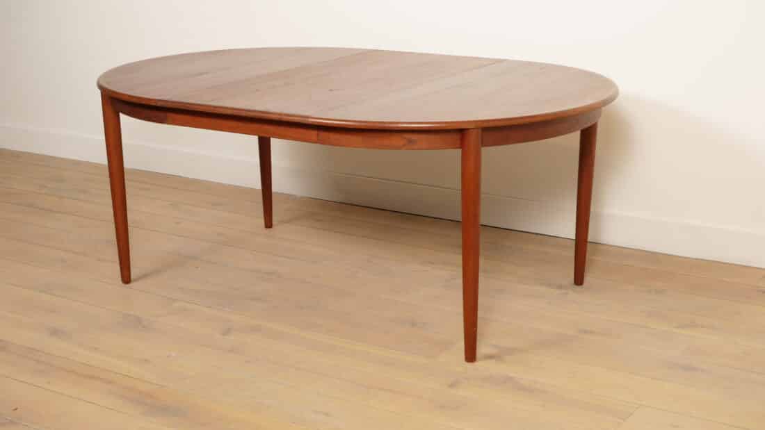 Vintage Ronde Eettafel Uitschuifbaar Teak