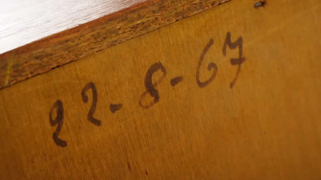 Vintage Deense Ladekast Teak 6 Lades 101 Cm
