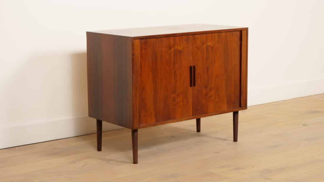 Vintage Kastje Met Schuifdeuren Audiomeubel Palissander