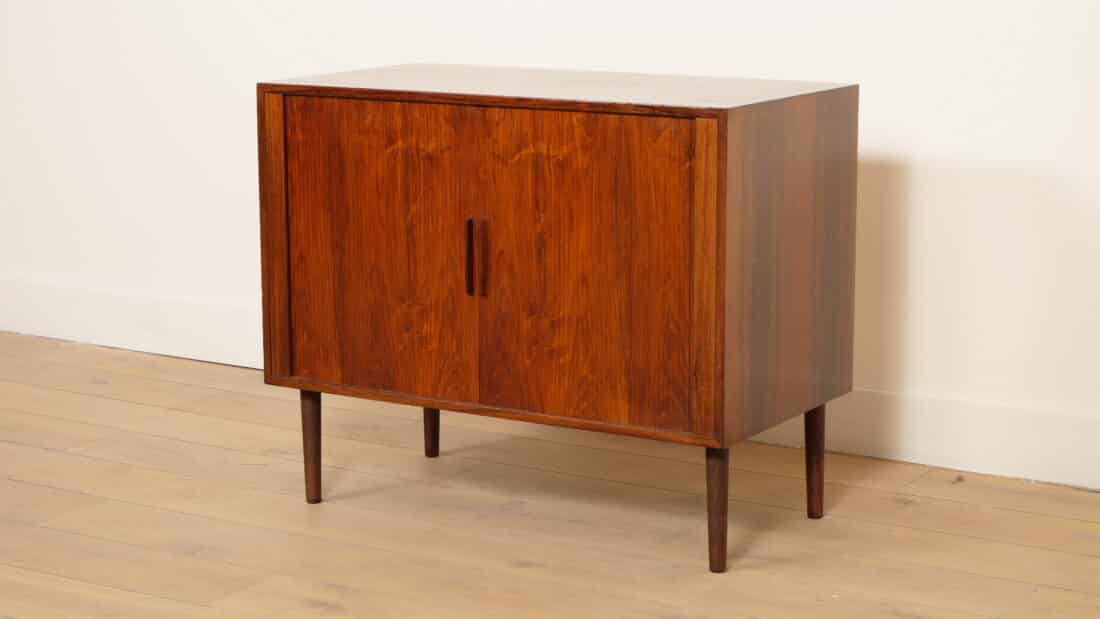 Vintage Kastje Met Schuifdeuren Audiomeubel Palissander