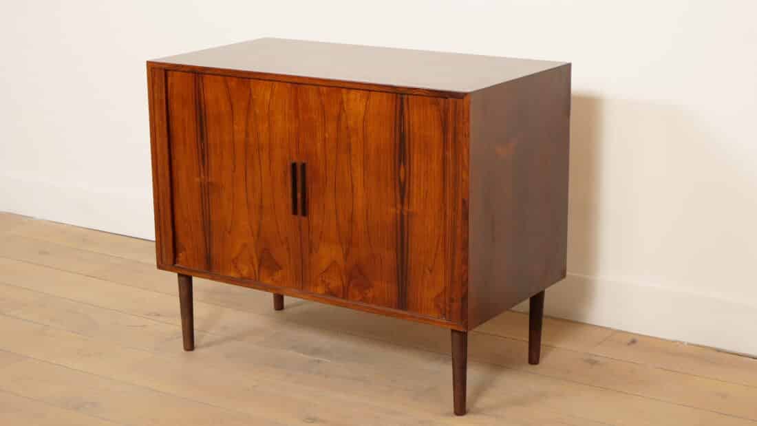 Vintage Kastje Met Schuifdeuren Audiomeubel Palissander