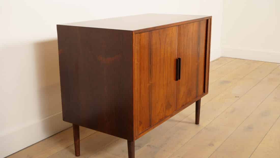 Vintage Kastje Met Schuifdeuren Audiomeubel Palissander