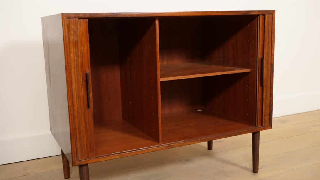 Vintage Kastje Met Schuifdeuren Audiomeubel Palissander
