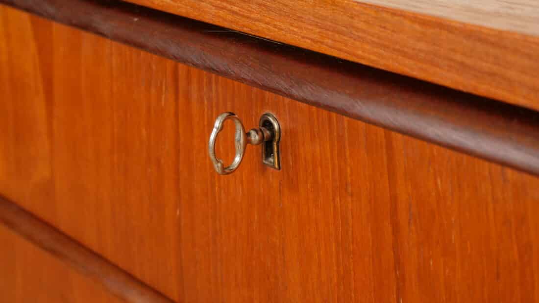Vintage Ladekast Teak 6 Lades 106 Cm